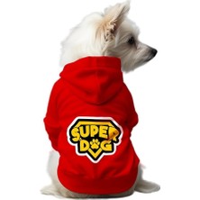 Kazan Hobi Kedi ve Köpek Kıyafeti & Elbisesi Kırmızı Hoodie Super Dog Xs