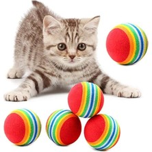 Kazan Hobi Ankanorm Sünger Kedi Köpek Çiğneme ve Oyun Topu 4 Adet Diş Çıkarma Interaktif Oyuncak Kedi Topu Kedi Oyuncağı