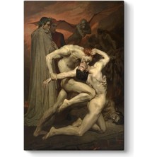 Kazan Hobi William Adolphe Bouguereau - Dante ve Virgil Cehennemde Tablosu 70 x 100
