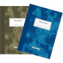 Meteksan Kamuflaj Karton Kapak A4 Defter 80 Yaprak Kareli Mavi