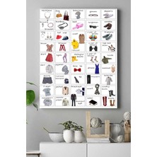 Kazan Hobi Postermanya (PSTER16291) Ingilizce Kıyafetler Eğitim Kanvas Tablo 21 x 30