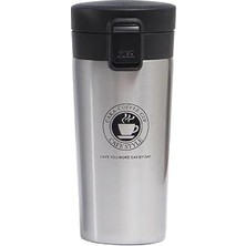 Kazan Hobi Kilitli 304 L Çelik Gri 500 ml Kahve Termos Mug CIN406GR
