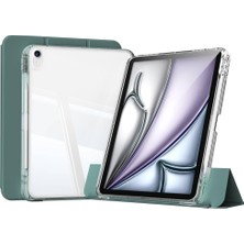 Kazan Hobi Zore Apple ile Uyumlu iPad Air 13 2025 M3 Kılıf Magnetik Ayrılabilen Airbagli Zore Sliding Tablet Kılıfı Koyu Yeşil