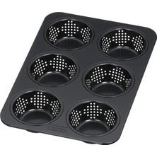 Kazan Hobi Kaiser Ilham Veren Küçük Ekmek Pişirme Kalıbı Delikli 28 x 19 Cm, 6 Küçük Ekmek Için Pişirme Kalıbı, Yapışmaz Kaplamalı, Ekşi Hamuruna Dayanıklı