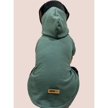 Kazan Hobi Kapişonlu Sweatshirt Köpek ve Kedi Kıyafeti - Düz Koyu Yeşil Xs Beden