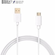 Kazan Hobi Blitzpower Android Için Micro USB Şarj Kablosu Beyaz