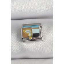 DMR Elegance 316L Çelik Gümüş Renk Renkli Portre Model Nomination Charm