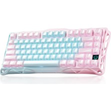Kazan Hobi Gravastar Mercury K1 Lite %75 Oyun Klavyesi, Üç Modlu Kablosuz (2,4 Ghz/bluetooth/kablo), Mekanik Hot Swap Gasket Klavye, Önceden Yağlanmış Doğrusal Anahtar, Rgb Aydınlatma – Mavi