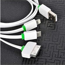 Kazan Hobi Psr Aksesuar Beyaz Beyaz High Speed 3 In 1 Lightning Micro Type-C USB Kablo- ile Uyumlu