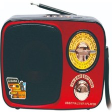 Kazan Hobi Ultratekno MD-308BT Işıklı Retro Görünümlü Nostaljik Radyo Bluetooth Hoparlör - Kırmızı Renk