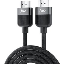 Kazan Hobi Juo 4K 60Hz 18GBPS Hdr Arc Hdcp Destekli HDMI 2.0 Örgülü Kablo 1 Metre