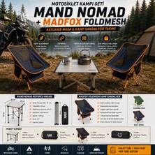 Manada Mand Nomad Motorcu Masası + Madfox Foldmesh Katlanır Kamp Sandalyesi Takımı
