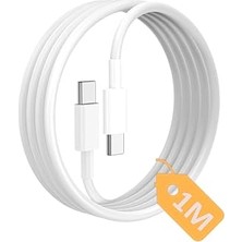 Kazan Hobi Type C-C Hızlı Şarj Kablosu, 60WATT Pd, 1metre, Tpe Dış Yüzey, iPhone 15/16 ve Android Için (1AD x 1metre Açık Gri)