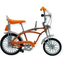 Model Araçlar - 1:8 Metal Retro Pinokyo Bisiklet - Die -Cast 17 cm - Turuncu (Lisinya)