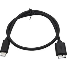 Kazan Hobi Coverzone Type C To Micro B 3.0 Kablo 1 Metre Siyah Renk Hızlı Veri Aktarım Kablosu Micro B Harici Harddisk Kablosu