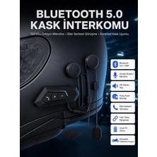 Renas Store Intercom Bluetooth Kask Kulaklık Motosiklet Kulaklık 5.0 Bluetooth