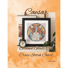 Kazan Hobi Independently Published "caesar": Stained Glass Cat Cross Stitch Design