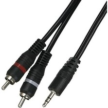 Kazan Hobi 3.5mm Stereo To 2rca Aux Ses Kulaklık Çevirici Kablosu (1.8 Metre)