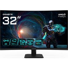 Kazan Hobi Gigabyte GS32QCA 31.5″ 180Hz 1ms HDMI Displayport Adaptive-Sync Va Curved 2k Gaming Monitör