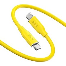 Kazan Hobi Aohı MacBook Pro, iPhone 15 Pro Max Plus, iPad Pro/air, Galaxy S23ULTRA, Piksel, Anahtar, 3.3 Ft, Sarı Için 140W USB C - USB C Kablosu Pd 3.1 Tip C Hızlı Şarj Kablosu
