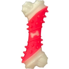 Glipet Kemik Desenli Dental Kaval Kemik Köpek Oyuncağı 11CM Pembe