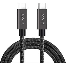 Kazan Hobi Livx Force 100W Type-C To Type-C USB 3.1 Gen2 10 Gbps 4k@60hz Hızlı Şarj Data ve Görüntü Aktarım Kablosu Örgülü Gn (1 Metre)