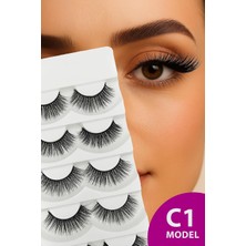 Kazan Hobi Ruby Face Doğal Görünümlü Ipek Bütün 5li Takma Kirpik Seti- 5 Çift Gerçek Takma Kirpik- Model: C1