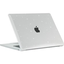 Kazan Hobi Apple Macbook Air 15INÇ M2 2023 A2941 ile Uyumlu Kılıf Simli Ön Arka Kapak Renksiz