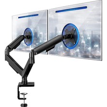 Kazan Hobi 17-32" Çift Kollu Monitör Kolu Vesa Uyumlu Tam Hareketli 9+9 kg Taşıma Kapasiteli Monitör Standı