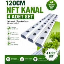 Topraksız Market Topraksız Tarım Borusu Nft Kanalı 120 cm 8 Delikli 80X50MM 4 Adet