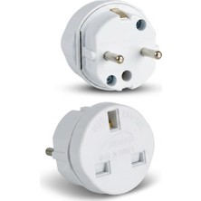 Kazan Hobi Ingiliz Priz Adaptörü, Uk Fiş Dönüştürücü, Topraklı Seyahat Adaptörü; Türkiye Tipi Cihazlar Için 3500W Güç, Tse & Ce Sertifikalı Yanmaz Gövde - Ingiltere Dubai Hong Kong Singapur Uyumlu Almera