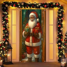 Kazan Hobi Blissyard Merry Christmas Kapı Örtüsü 171 x 71 cm Tatil Ön Sundurma Kapı Afiş Dekorasyon Kış Noel Baba Tutarak Kar Taneleri Noel Ağacı Işaret Tatil Partisi Iç Mekan Dış Mekan Dekoru