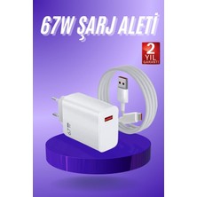 Renas Store Beyaz Ultra Plus Hızlı Şarj Seti Şarj Adaptörü ve Kablosu 67W - Lisinya