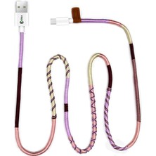 Kazan Hobi Vorson Handmade Purple Mix Micro Android Şarj ve Data Kablosu, 100 cm