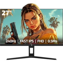 Kazan Hobi "gamepower Kaze T20 Gaming Monitör 27"" Fhd 240Hz 0.5ms Fast IPS Panel Siyah"