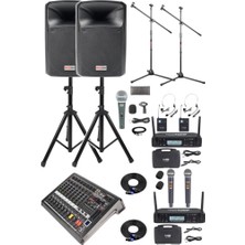Kazan Hobi Midex Extreme Paket-3 Mixer Hoparlör Mikrofon Full Ses Sistemi Seti