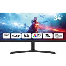 Kazan Hobi Aıwa MP3424-Y 34" 165Hz 1ms Curved Gaming Monitör – Uwqhd 3440X1440, Ultrawide, HDMI Displayport