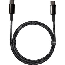 Kazan Hobi Baseus Tungsten Gold Hızlı Şarj Kablosu Type-C To Type-C 100W, 1m, Siyah