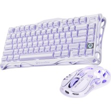 Kazan Hobi Gravastar Mercury V75 Hall Effect, Rapid Trigger 8.000 Hz Kablolu Manyetik Klavye + M1 Pro 26.000 Dpı Rgb Kablosuz Mouse Oyuncu Seti, Lavender Purple