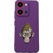 Kazan Hobi S19 Max Pro S Zoom Baskılı Kamera Korumalı Silikon Kılıf, Mor