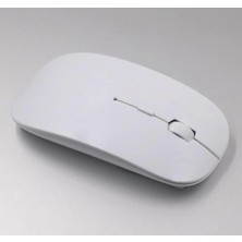 Renas Store Ultra Ince USB Bilgisayar Pc Dizüstü Masaüstü Kablosuz Mouse (Beyaz) ( Lisinya )