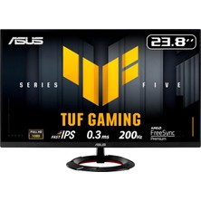 Kazan Hobi Asus Tuf Gamıng VG249Q5R 23.8 Fast IPS 1920X1080 0.3ms 200Hz 300CD Dp HDMI Hoparlör Vesa 3yıl Flıcker-Free,çerçevesiz,düşük Mavi Işık Monitör