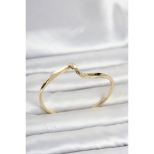 DMR Elegance Gold Renk Pirinç Zikzak Model Kadın Bileklik