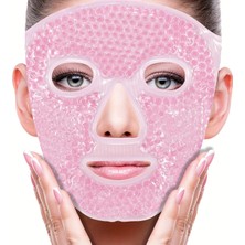 Renas Store Terapi Jel Yüz Maskesi Soğuk ve Sıcak Boncuklu Ayarlanabilir Maske (Pembe) ( Lisinya )