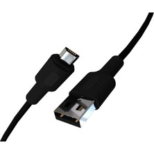 Kazan Hobi Coral Micro USB Hızlı Şarj Kablosu (Siyah + Siyah Uç) (150 Cm)