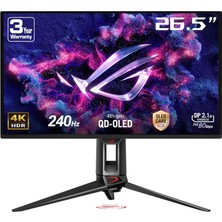 Kazan Hobi Asus Rog Swıft PG27UCDM Gamıng 4K Qd-Oled Gsync Uyumlu Hdr 400 3840X2160 0.03MS 240Hz 450CD Dp HDMI USB Vesa 3yıl OLED Care Pro Hdr 99% Dcı-P3 10BIT PD90 W Pivot Monitör