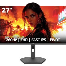 Kazan Hobi Gamepower Lunis L60 27'' 280Hz 0.5ms Fast IPS Fhd Rgb Pivot Gaming Monitör (Sıfır Ölü Piksel Garantili)