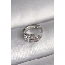 DMR Elegance 316L Çelik Gümüş Renk Zirkon Taşlı Ay Yıldız Model Tragus Piercing