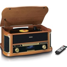 Kazan Hobi Classic Phono Lenco TCD-2571 Vinil Plak Döner Tabla, Bluetooth Hoparlörlü, Hoparlörlü, Dab+ Radyo, CD Çalar, Kaset Pikap, 3 Vitesli, Kayış Tahriki, 2 x 5 Watt, Ahşap