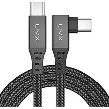 Kazan Hobi Livx Long Type C To Type C 5 Metre 60W Hızlı Şarj Veri Aktarımı 90° Oyuncu Şarj Kablosu Oyn-05
